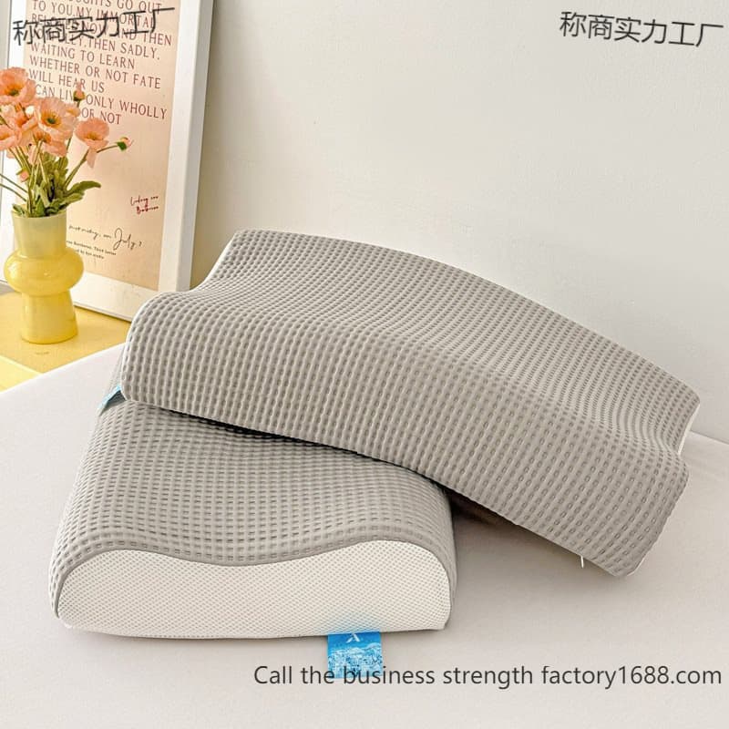 Summer cooling latex pillow set with silk cover for home use, includes pillowcase and inner core