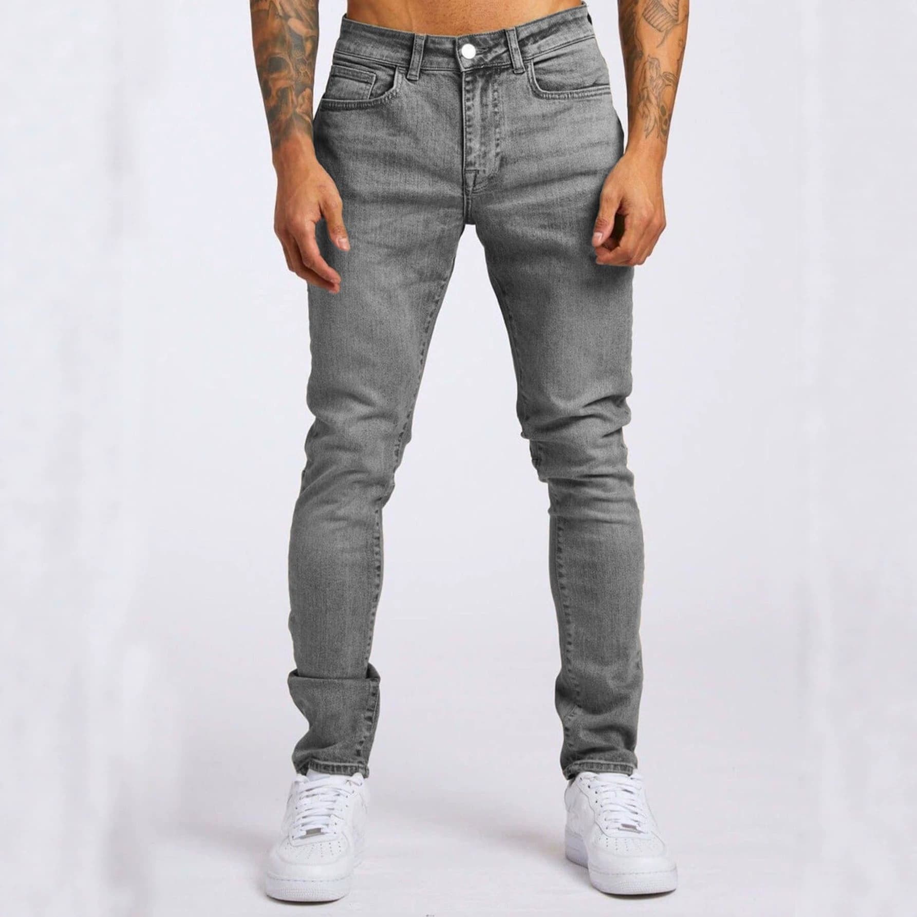 Cross-border European and American Retro Slim Fit Stretch Jeans for Men, Spring and Summer New Arrival, Skinny Trendy Tapered Leg Pants