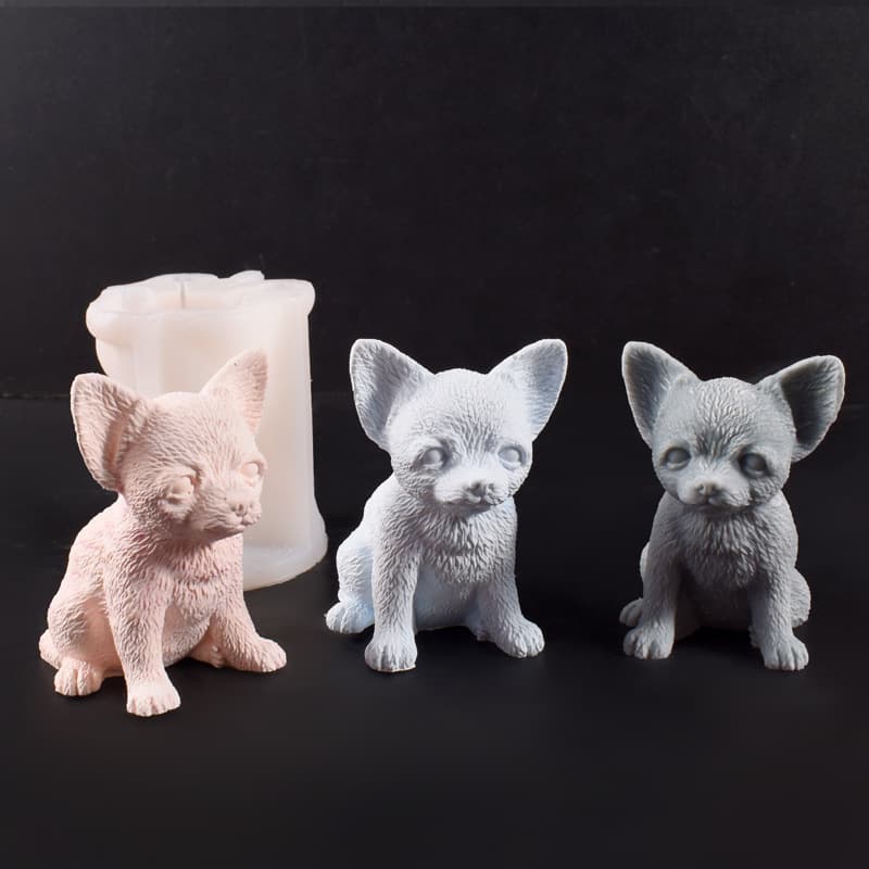 French bulldog candle mold plaster diy three-dimensional bulldog sitting 3D puppy pet model silicone mold