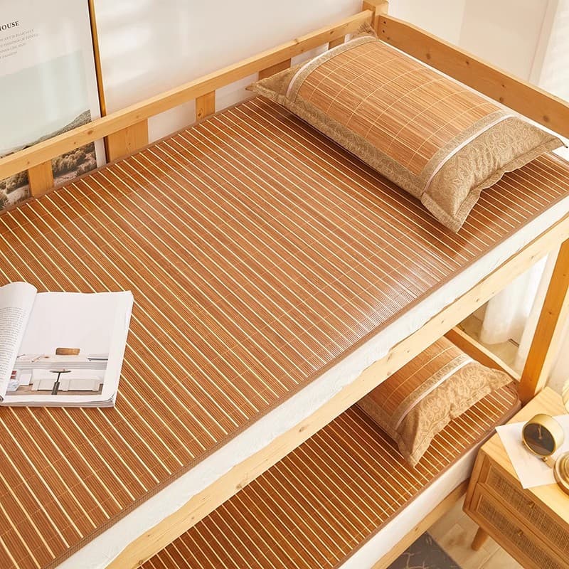 Summer Double-Sided Anji Bamboo Mat Carbonized Edging Student Bamboo Cool Mat Foldable Mat Manufacturer Bunk Bed Mat