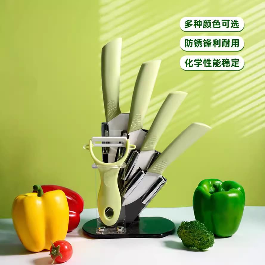 Factory Ceramic Knife Gift Set - Five-Piece Fruit Knife, Kitchen Knife, Peeler, Zirconia Ceramic Knife Meat Cutter