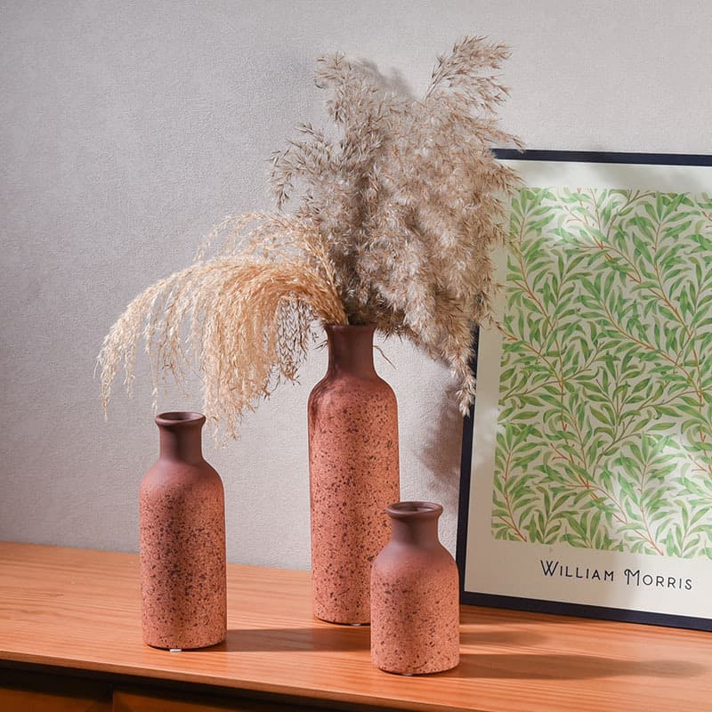 Modern Minimalist Ceramic Flower Vase Set for Dried Flowers Home Decorations Soft Furniture Matching Decoration