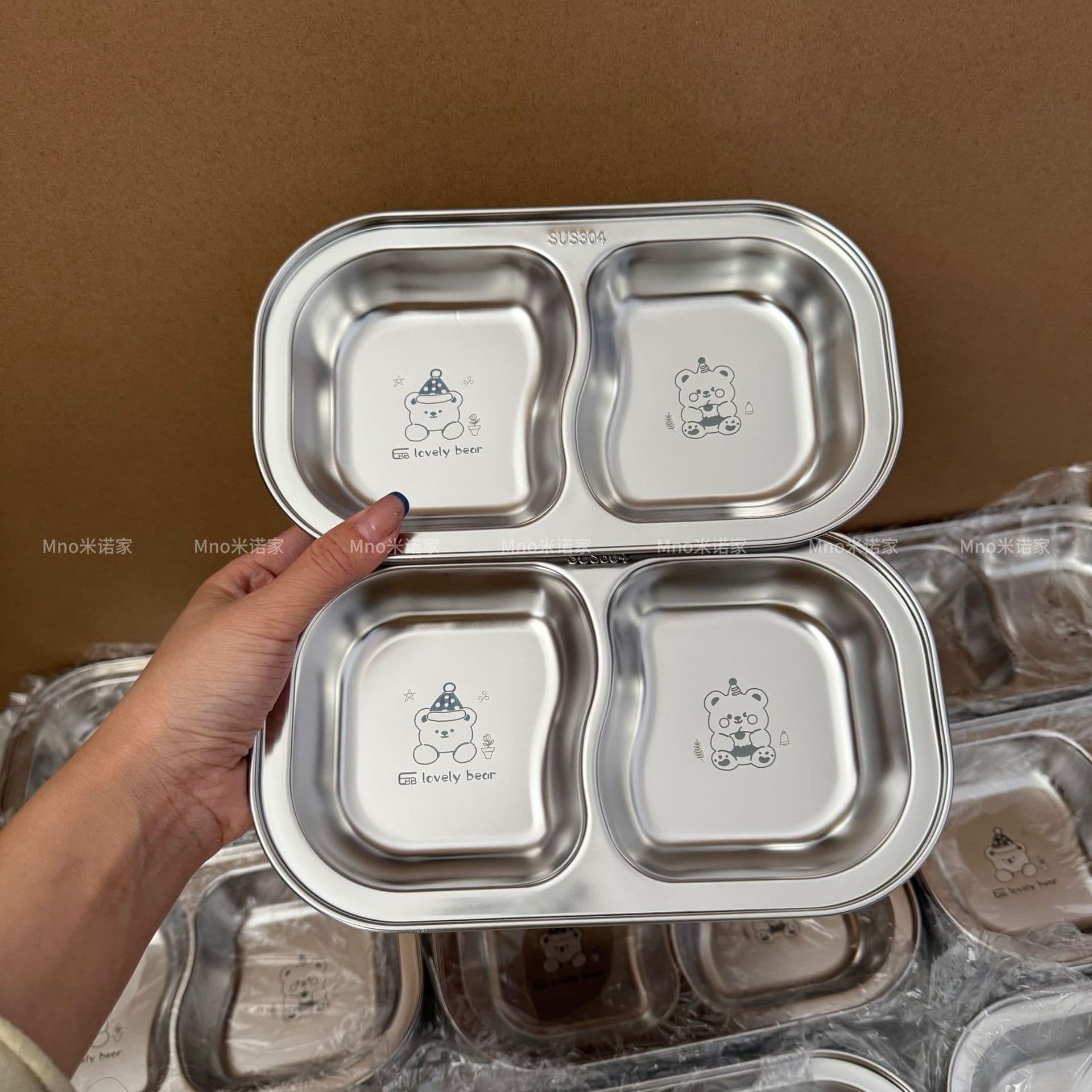 Minuo Home 304 Stainless Steel Food-Grade Divided Plate, Sauce Dish, Fruit & Snack Tray, Baby Food Divider Plate