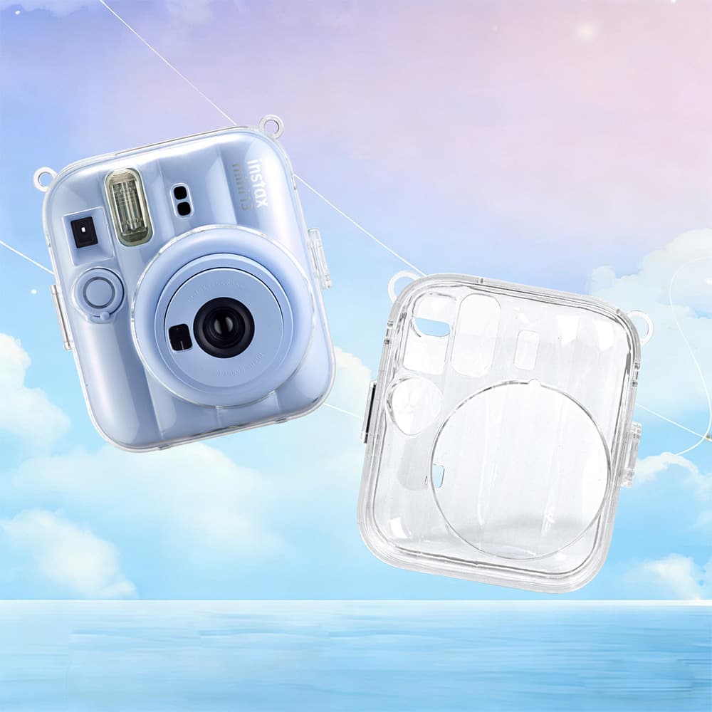 Compatible with Camera Instax Mini 13 Protective Case Crystal Clear Shell Shockproof Drop Protection Cover Storage Cordless