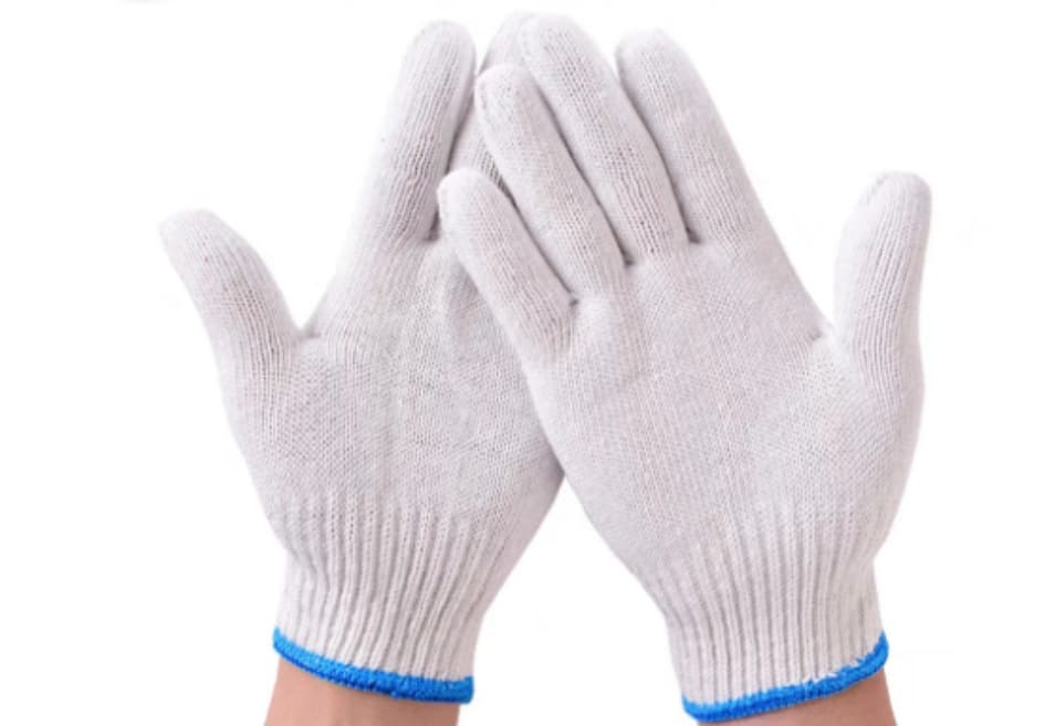 Work Gloves Bulk Cotton Yarn Gloves Labor Protection Nylon Anti-slip Reinforced Cotton Yarn Wear-resistant Knit Gloves