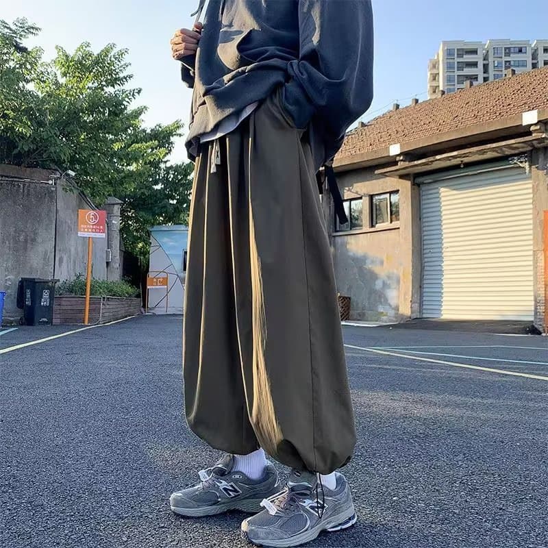 Men's Autumn Harem Pants Japanese Cityboy Wide-leg Loose Straight Tapered Lantern Pants Straight Type