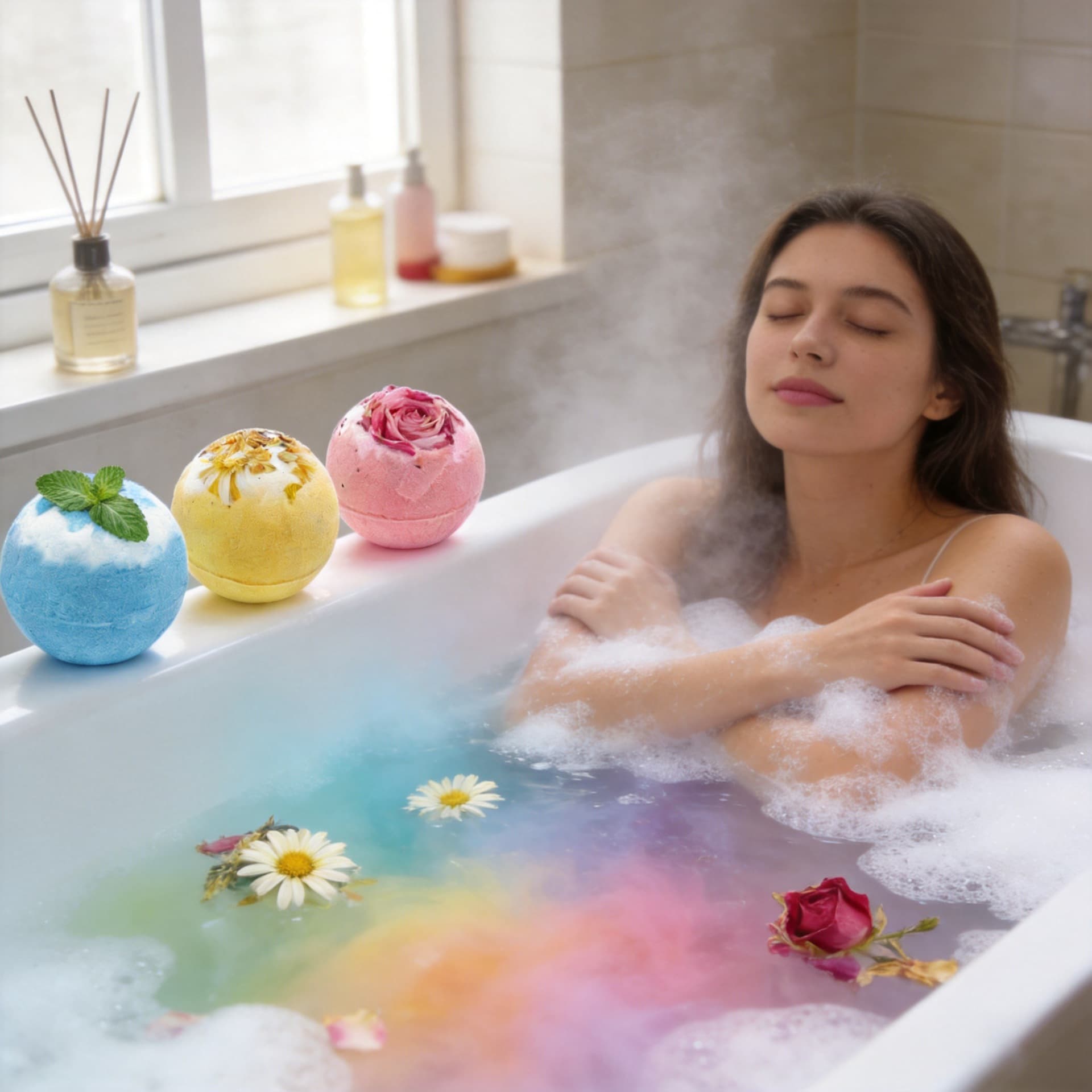 Aromatherapy Bath Salt Balls 100g Essential Oil Bath Balls Dried Flower Bath Balls Exfoliating Sea Salt for Universal Use
