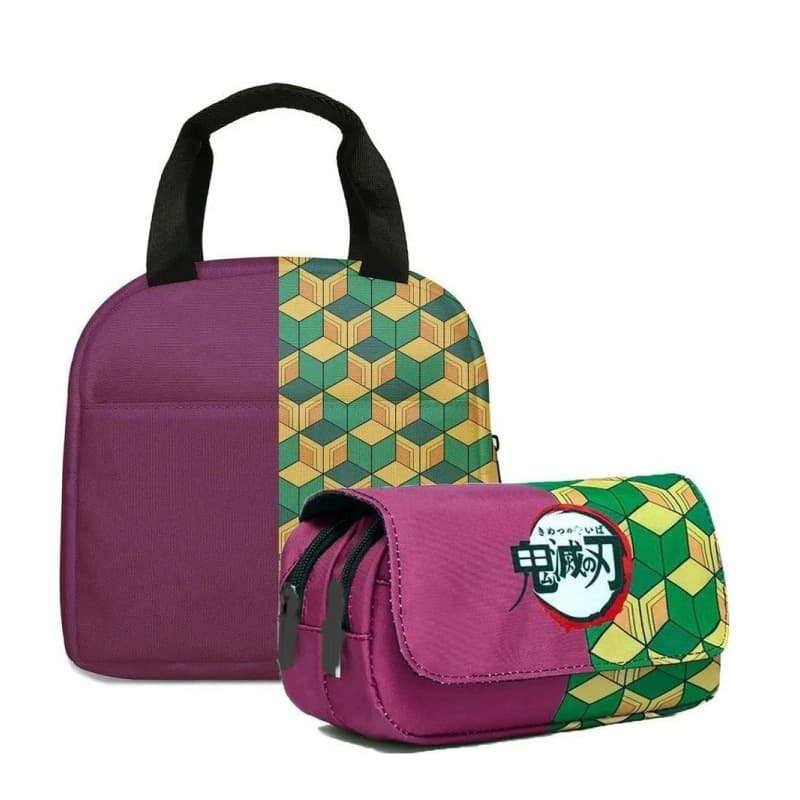 3D School Season Campus Student Ultra Moon Blade Pencil Case Handbag Lunch Bag Food Container Carrier Two-Piece Set