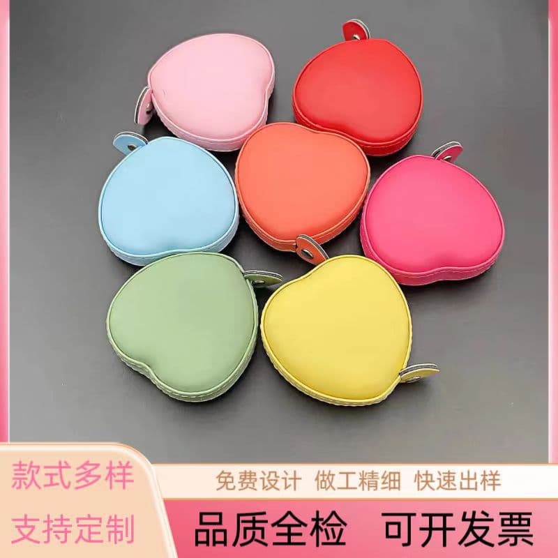 Pu Leather Heart Tape Measure Waist Bust Tape Measure Household Measuring Cloth Ruler 1.5m Multifunctional Mini Tape Measure