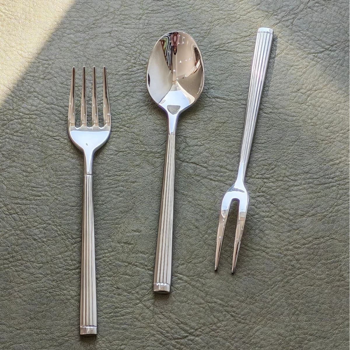 Stainless Steel Thin Roman Column Knife Fork Spoon Set Handle Western Restaurant Hotel Tableware 304 Fork Spoon Dessert Spoon Fork