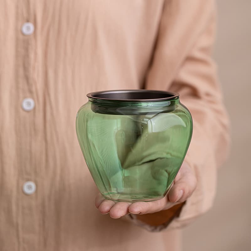 Japanese Jade Heat-resistant Glass Water Washing Water Building Water Home Small Tea Residue Jar Water Washing Tea Washing Kung Fu Tea Ceremony Spare Parts