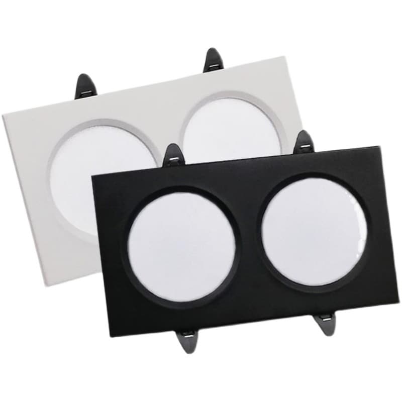 LED Grille Recessed Light 15x15 Grid Ceiling Black Square Recessed Light Ceiling Lamp Recessed Double-head Recessed Light Downlight