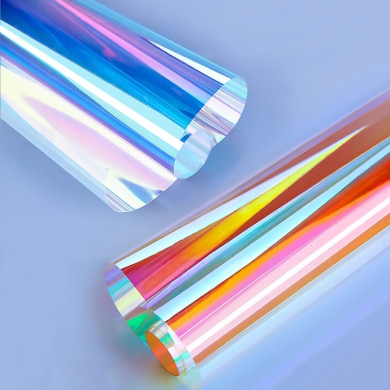 Colorful Film, Iridescent Laser Paper, Seven-Color Glass Paper Film, Translucent Adhesive Rainbow Film, Colorful Transparent Stickers