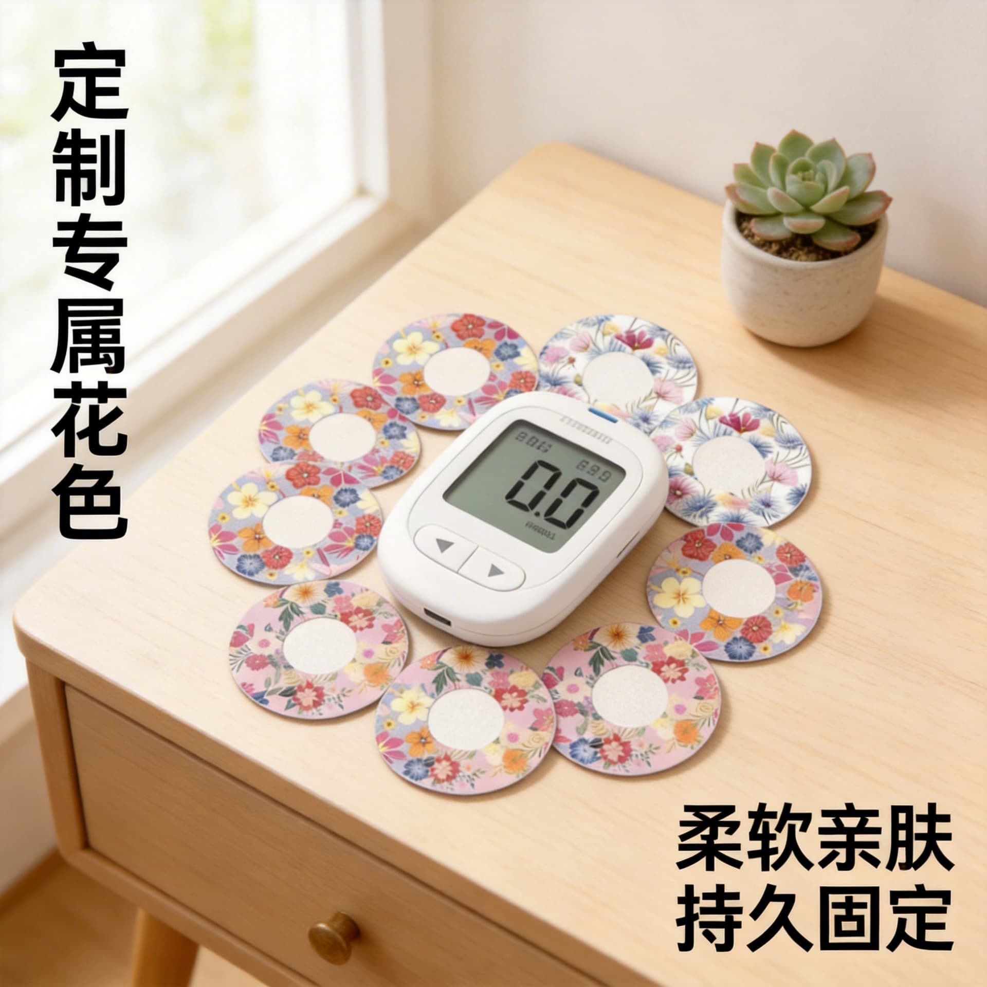 Cross-Border Libre2 Blood Glucose Meter Sensor Fixing Sticker CGM Cover Anti-Sweat Colorful Printed Blood Glucose Protection Sticker Customization