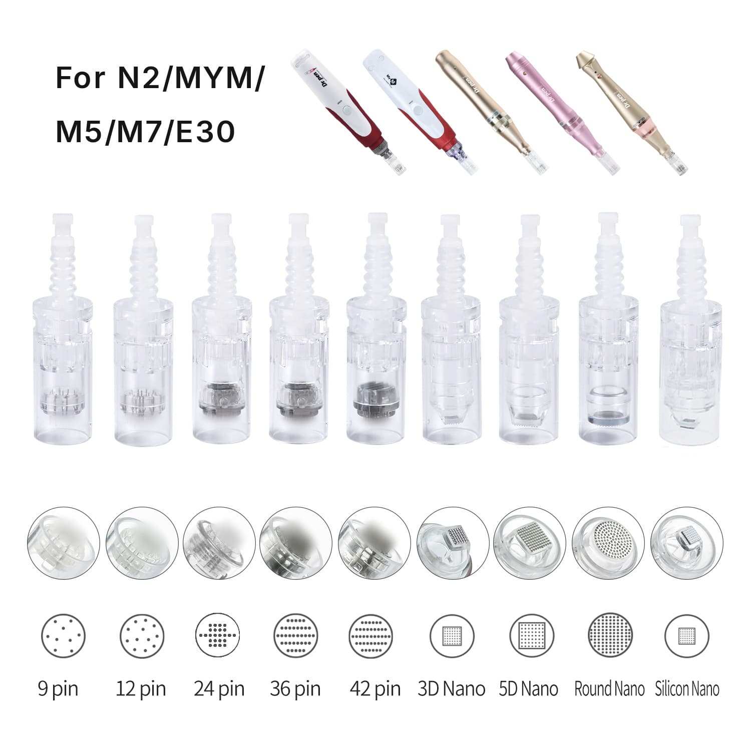 Dr.pen Microneedle Needle Mount Screw 3D5D Nanocrystalline Electric Microneedle Needle Microcrystal Tip Microcrystalline Inserter