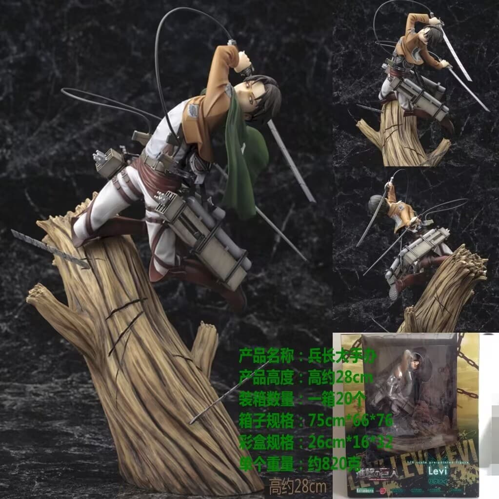 Figure Wholesale Attack on Titan Tree Stump Captain Levi Figure Model