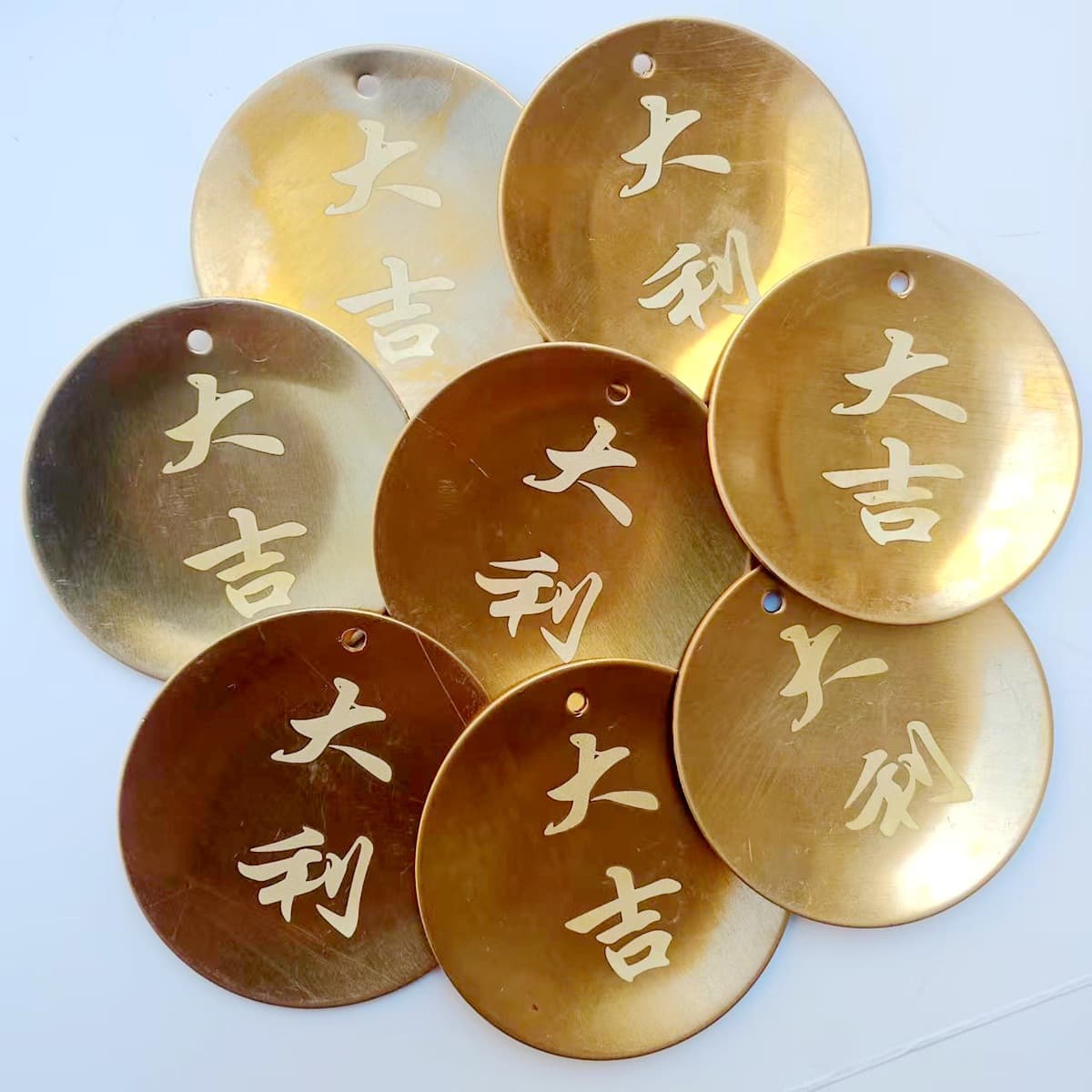 Copper Divination Blocks (Shengbei), Full Copper Fortune-telling Cups, Yin-Yang Divination Set, Brass Wish Pool Coins, Taoist Culture Copper Ornament