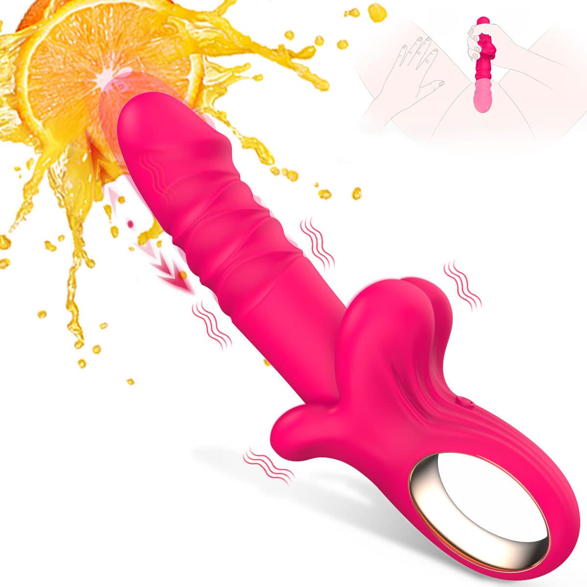 New Mouth Telescopic Vibrating AV Rod Electric Thrusting Vibrator Self-Pleasure Tool Adult Sex Toy