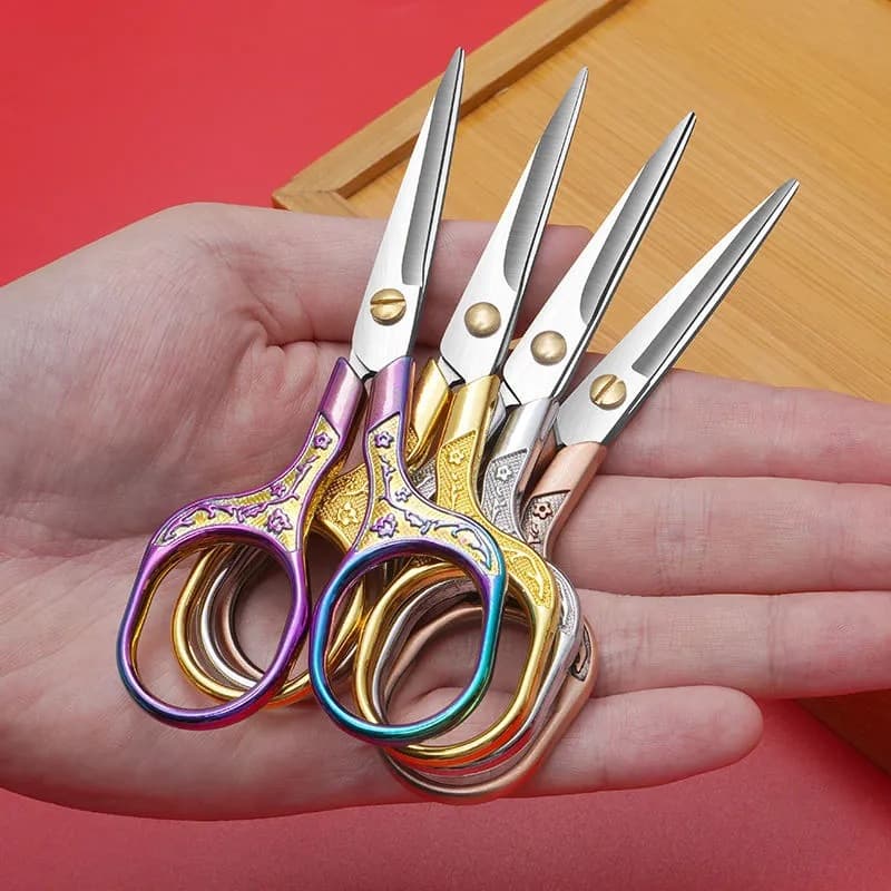 Tailor Scissors Household Plum Blossom Scissors Embroidery Scissors Cross Stitch Scissors Stainless Steel Thread Clippers Portable Small Scissors