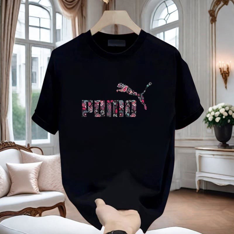 High-End Printed Men's Short Sleeve T-Shirt 2025 New Summer Loose Round Neck Top, Pure Cotton Basic Casual Shirt