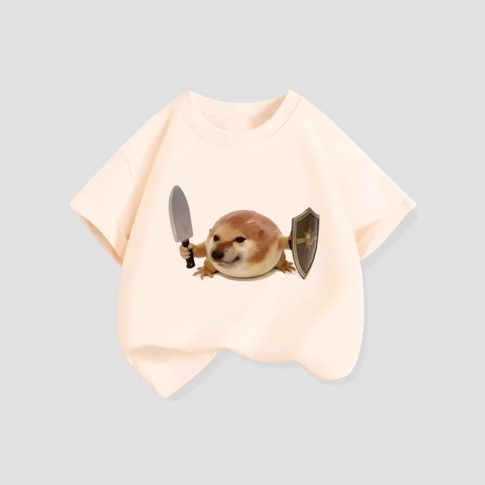 My Shield & Sword Kids Fun Print T-Shirt Short Sleeve Boys Girls Loose Fit Casual Top