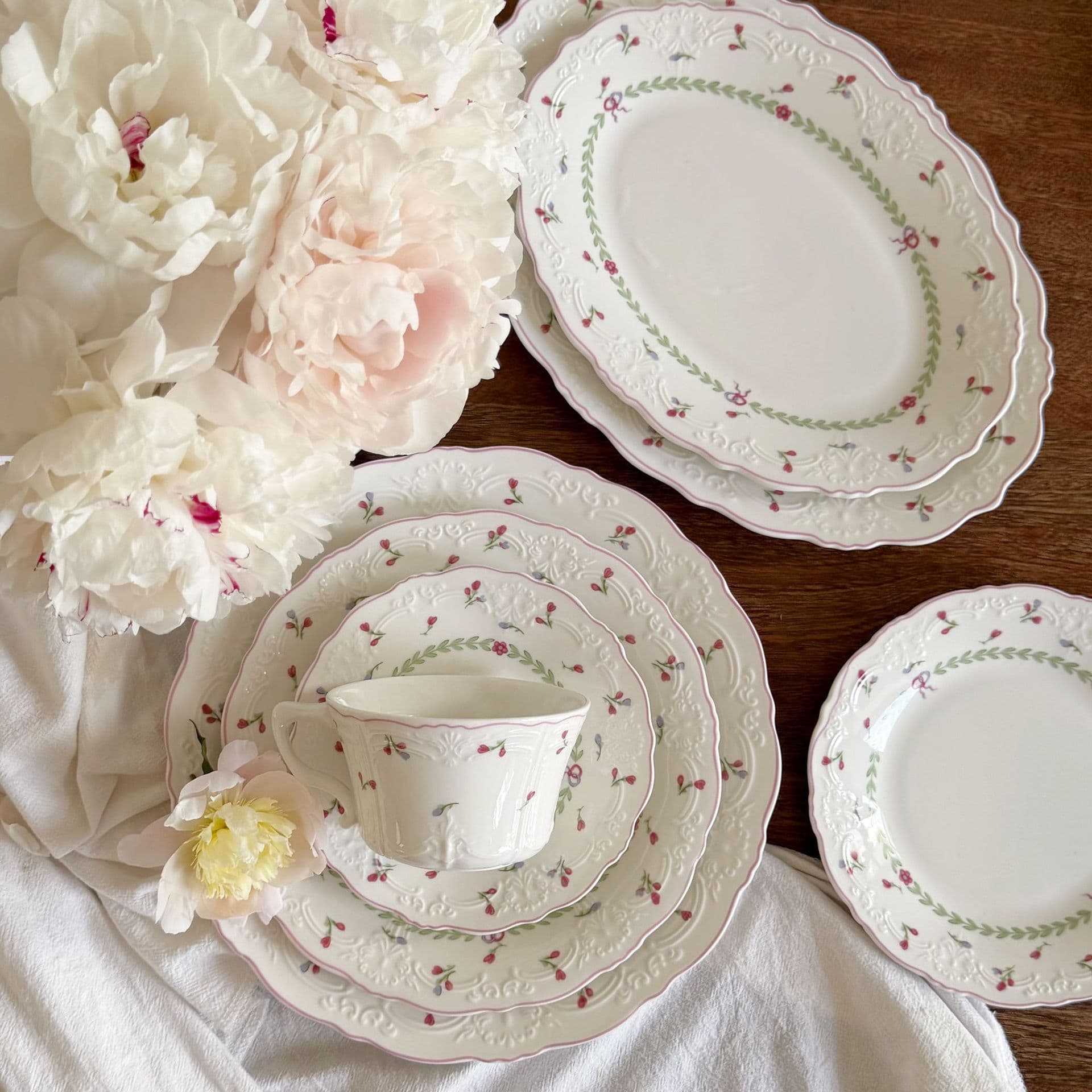 French fantasy wreath ceramic tableware retro ceramic plate ceramic bowl coffee cup saucer deep plate dessert plate oval plate