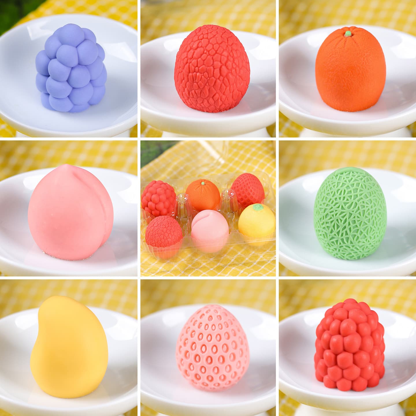 Fruit Mold Ice Cream 3D Ice Cream Mold Mini Three-Dimensional Small Mango Peach Lychee Strawberry Cantaloupe Orange