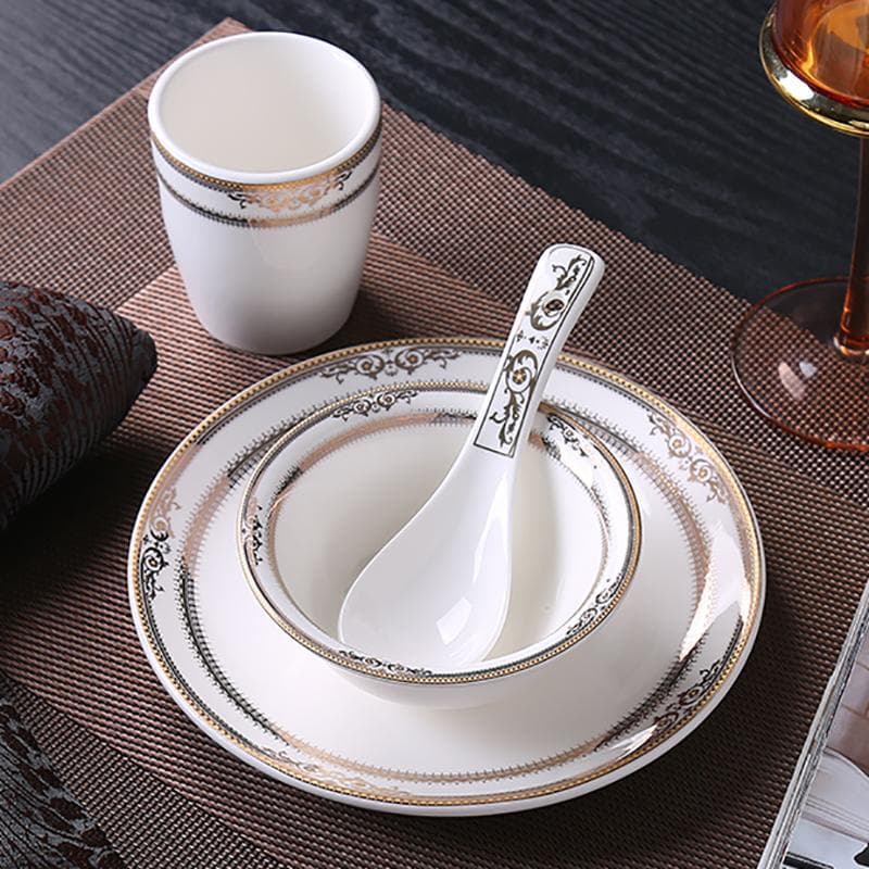Creative Hotel Tableware Set Restaurant New Chinese Style Bowls Plates Dishes Club Ceramic Tableware Household Dining Soup