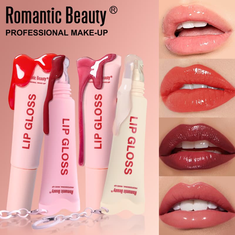 Cross-border Bestseller Lip Balm for Women Tinted Lip Gloss with Chain Moisturizing Nourishing Lip Gloss Lip Makeup Lip Oil Beauty Wholesale