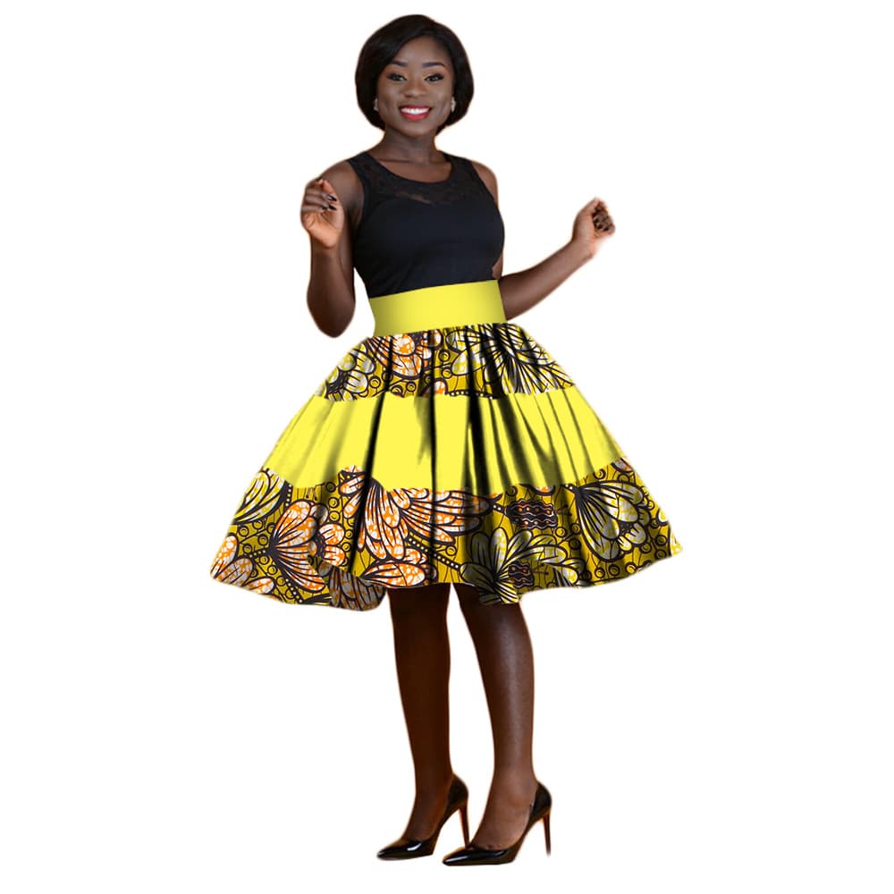 African Ethnic Clothing Japanese and Korean Casual Half-length Umbrella Skirt Korean Style Elegant Summer Half Skirt Cross-border Supply WY2297
