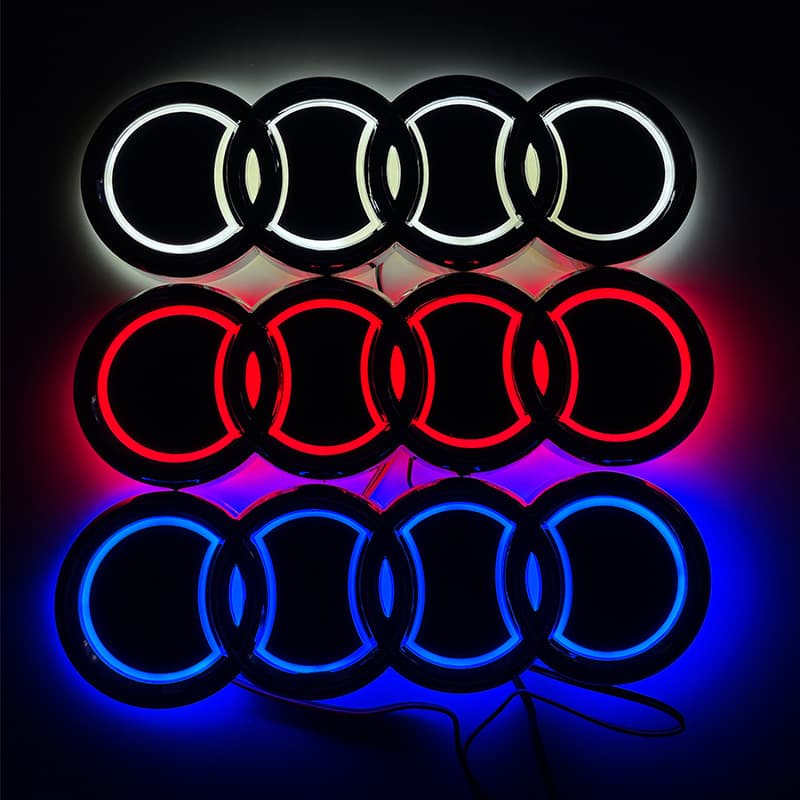 5D is suitable for Audi Q5 A3 A5 car logo LED lights rear tail logo modification 5D cold light luminous car logo lights