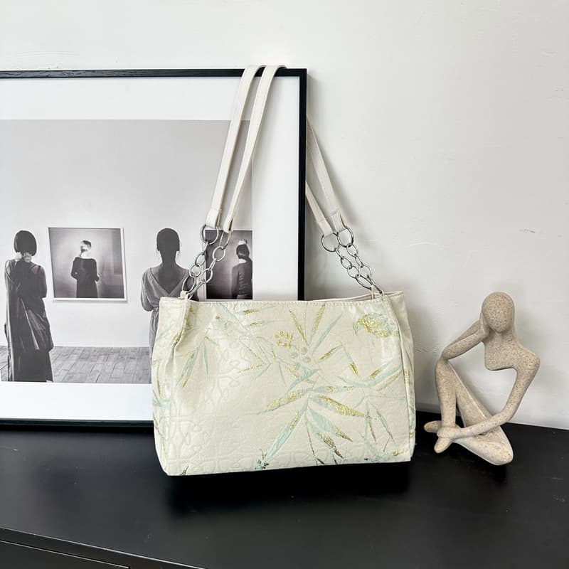 2024 New Large Capacity Commuter Bag for Women, Trendy Literary Tote Bag, Shoulder Crossbody Bag, Versatile Printed Chinese Style