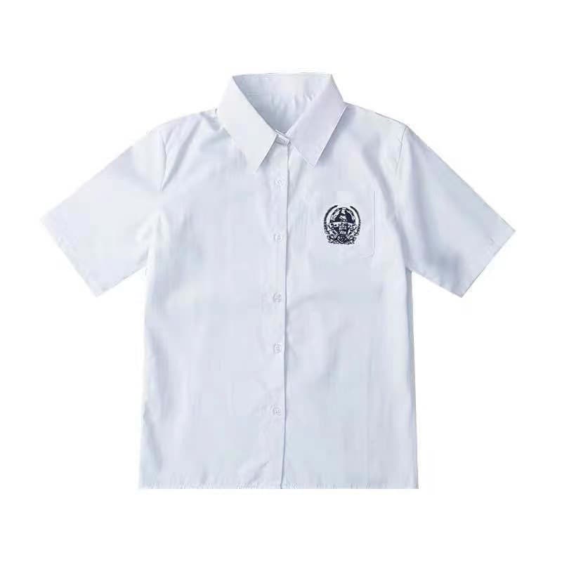 JK uniform shirt, Haohai embroidered pure white women's shirt, long and short sleeves, DK class uniform, college style, wholesale and dropshipping.