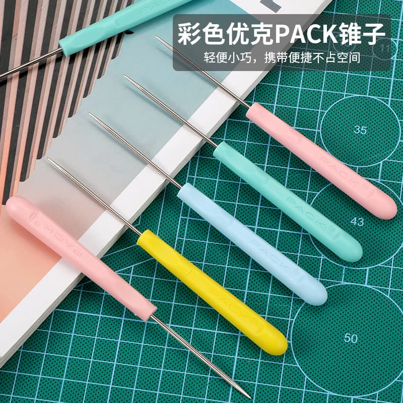 PACK Plastic Handle Straight Awl Pick Needle Drill for Garment Leather Stitching, Drilling DIY Sewing Tool