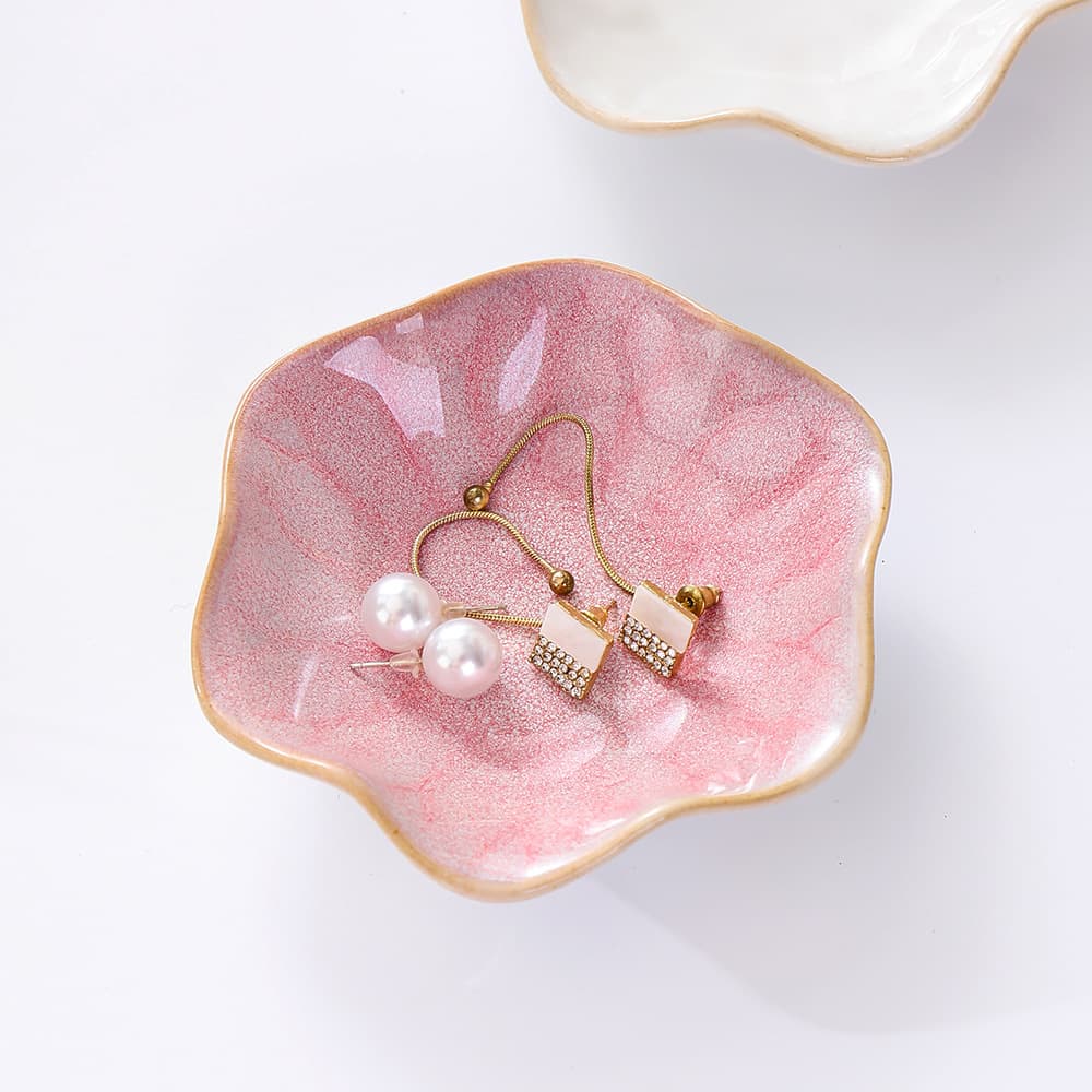 Ceramic ins style home creative ornaments storage jewelry tray kiln small dish jewelry storage decorative tray