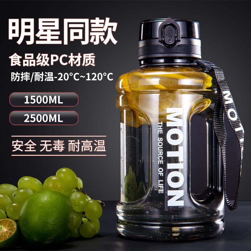 Ultra-Handsome Large Capacity Gallon Water Bottle for Fitness and Outdoors, Direct Drinking with Handle, Heat-Resistant, High-Aesthetic Diving Water Bottle