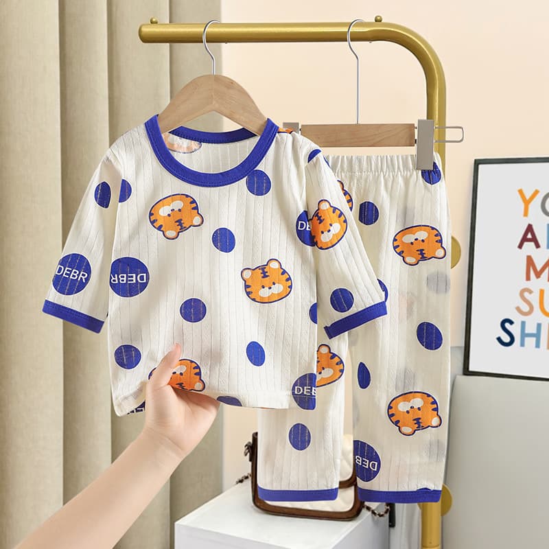 Summer new children's home clothes, boys' air-conditioning clothes, Korean style girls' cotton suits, thin baby pajamas