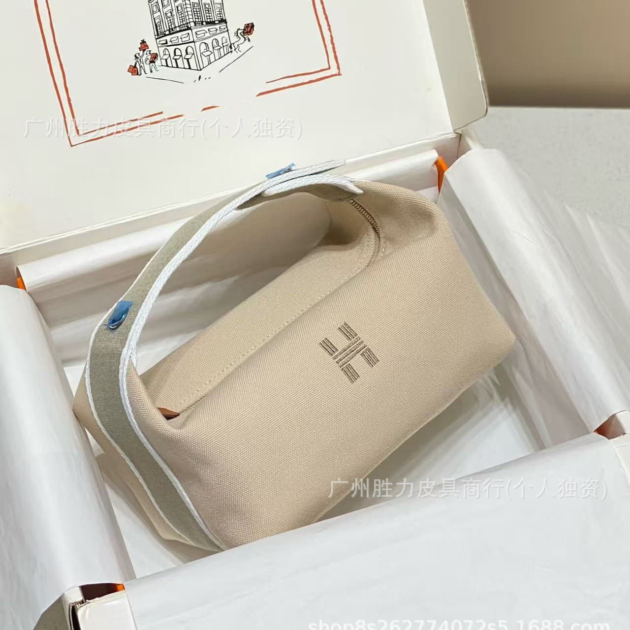 Cross-border h home A-Brace version handbag waterproof canvas lunch box bag commuter portable multi-layer toiletry bag