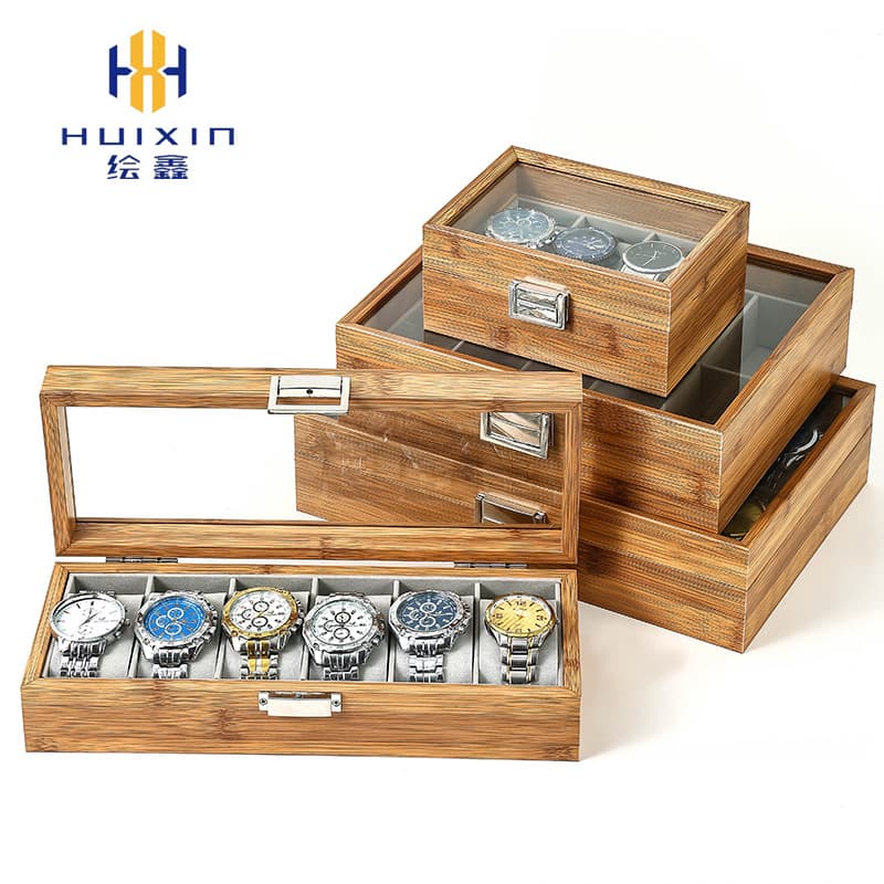 Bamboo Wood Bracelet Box, Wood Grain Watch Gift Box, Watch Storage Box, High-End Packaging Box, Bracelet Watch Box