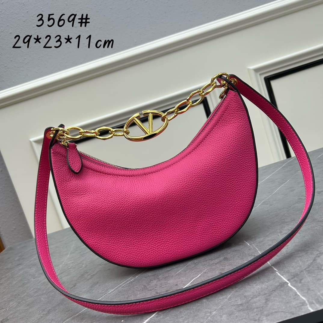 V-Chain Crescent Bag, Shoulder Crossbody Bag for Women, Half-Moon Saddle Bag, Underarm Moon Bag, Dumpling Bag, Large Capacity