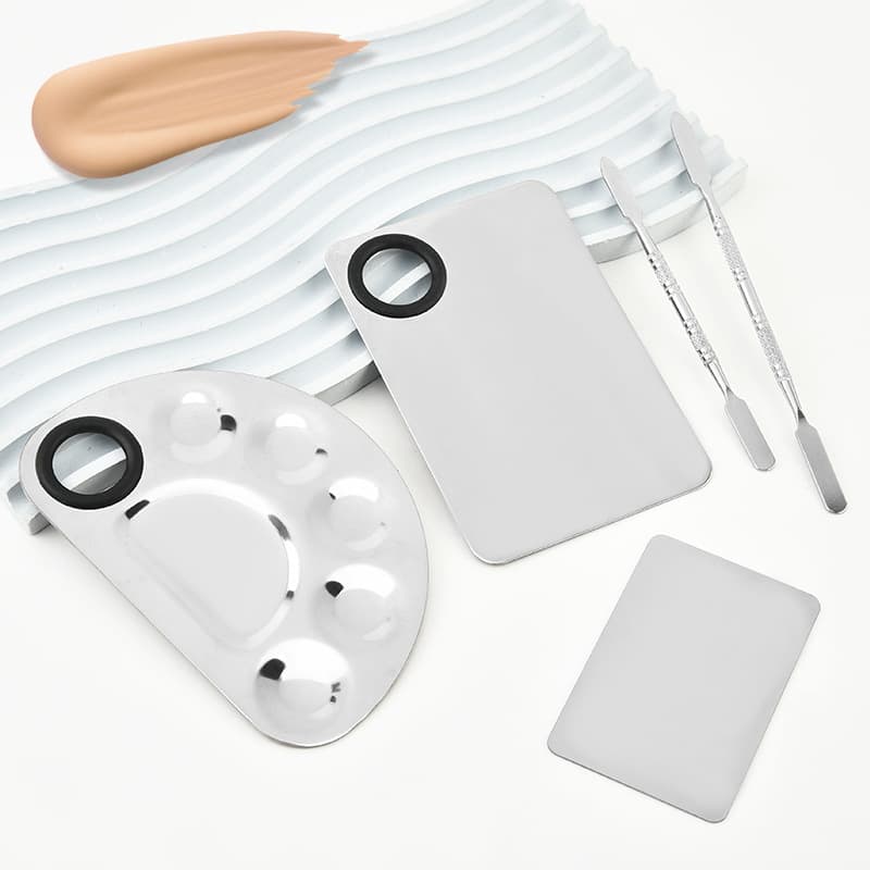 Factory Stock Stainless Steel Palette, Nail Art and Makeup Palette Set, Mixing Stick, Mixing Tools