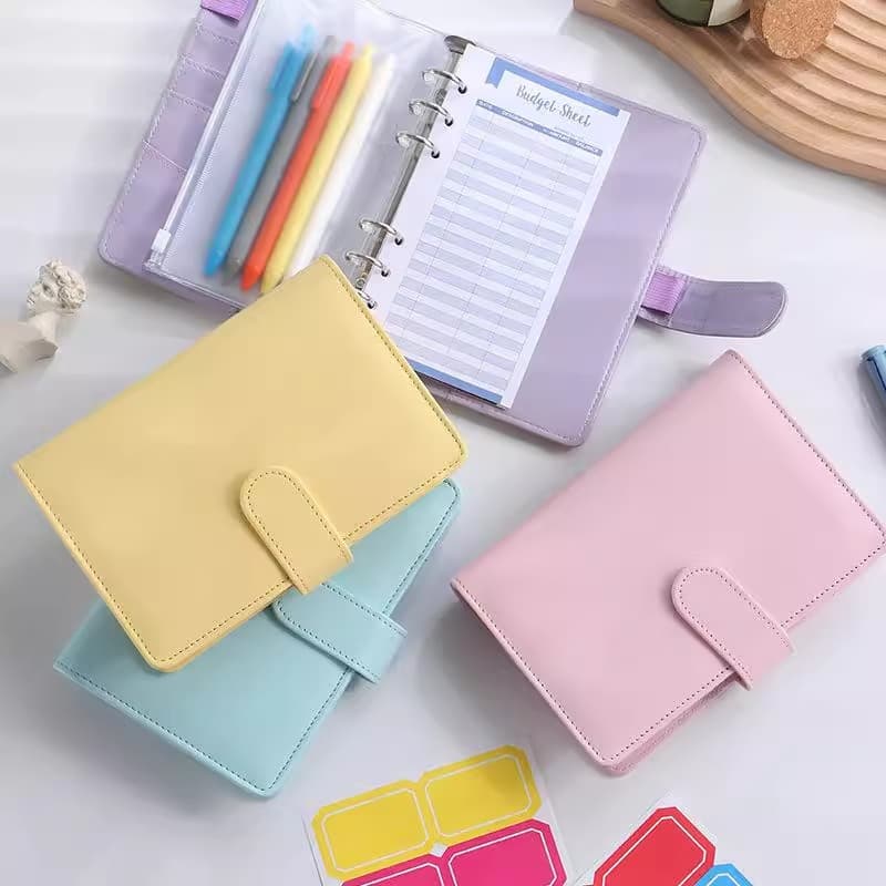 Macaron A6 Hand Ledger Simple Ins Loose-Leaf Accounting Book Cute Magnetic Buckle Portable Notebook Notepad
