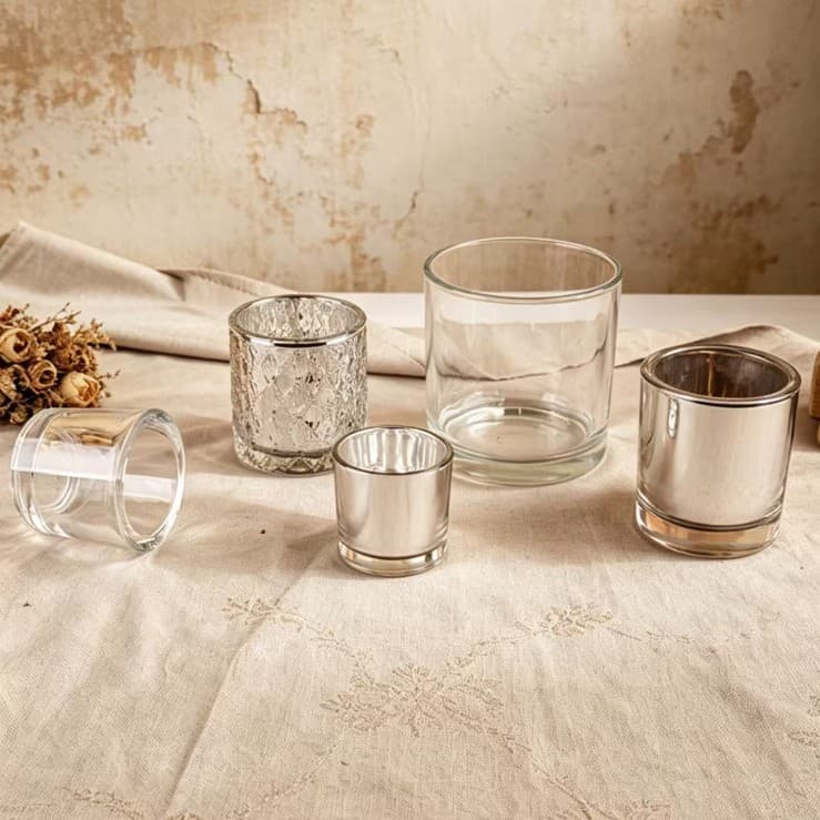 Spot transparent candle cup empty cup thickened glass aromatherapy candle cup living room transparent candlestick candle glass cup