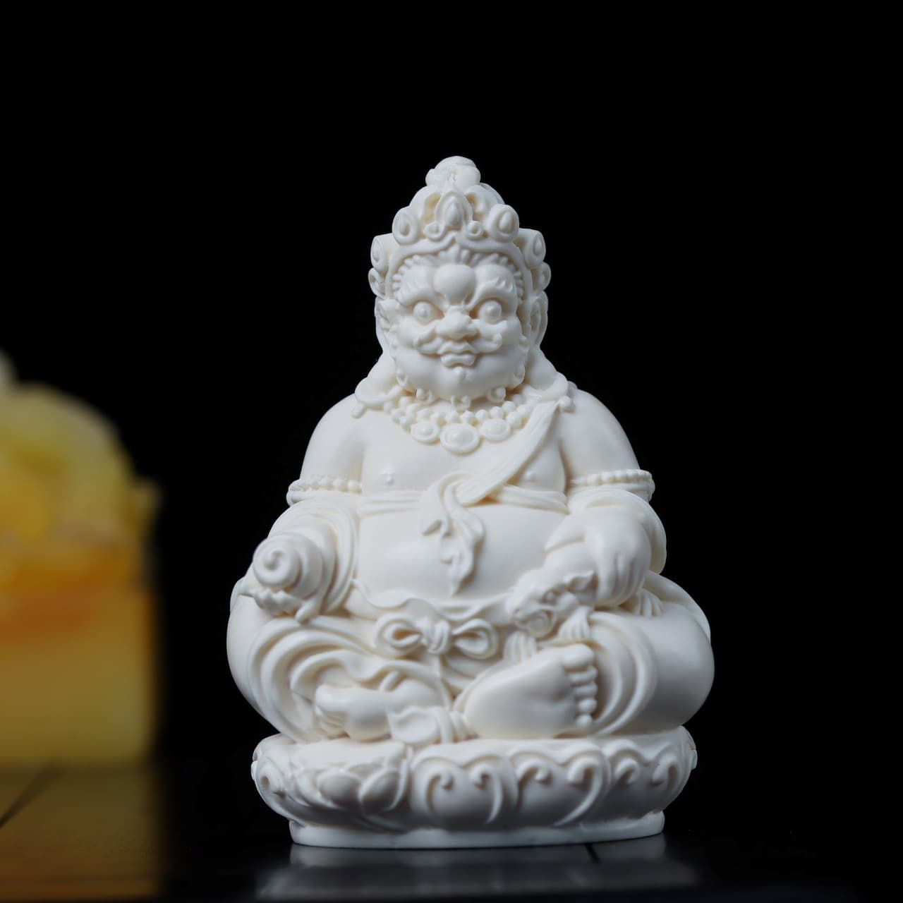 Ivory Fruit Hidden Buddha Statue, Huang Wealth God Character Ornaments, Household Esoteric Cult Dharma Protector Crafts Wholesale