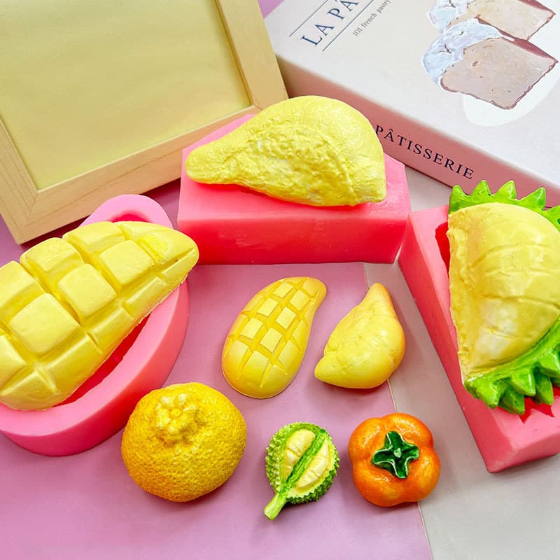 Durian Mango Persimmon Silicone Mold for Mousse Cake Baking, Ice Cream Dessert, Candle & Soap Making