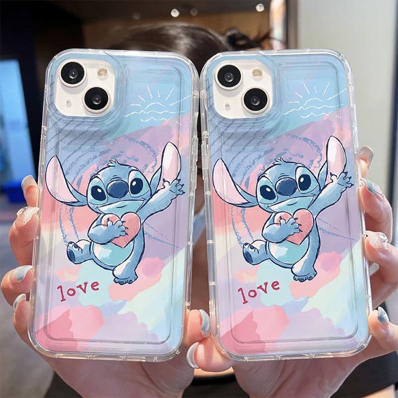 Cartoon Cute Compatible with iPhone 13 Pro Max Case iPhone 14 Transparent 15 New Soft Silicone Airbag
