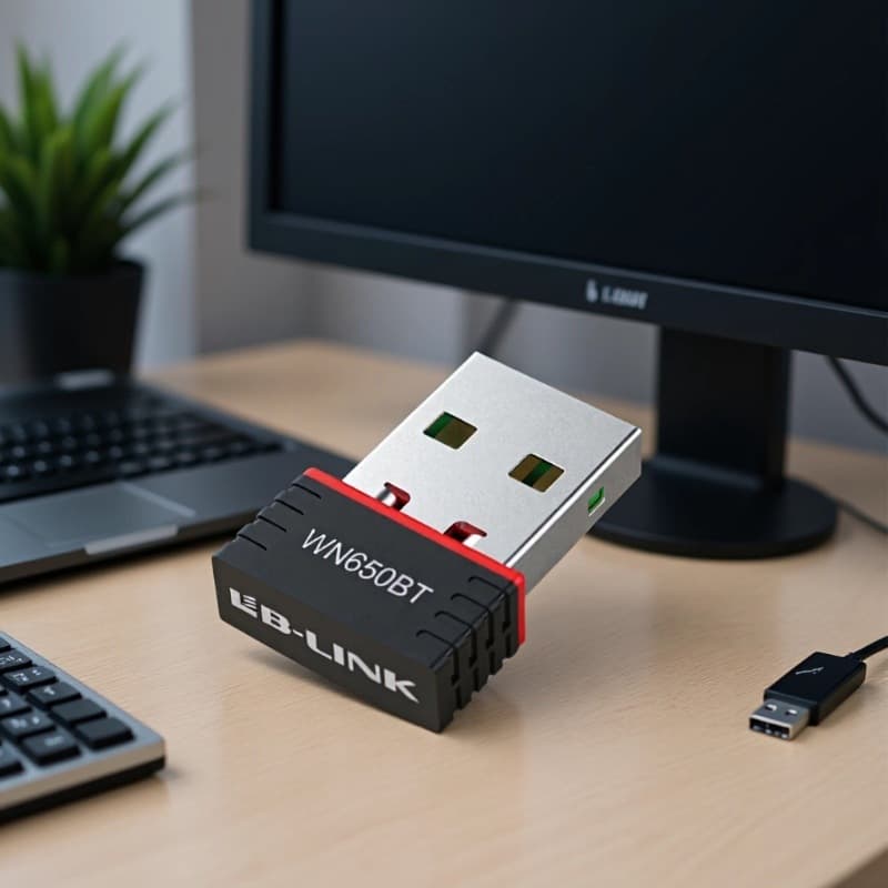 RTL8821 Wireless Network Card 650M Dual-Band 5G High-Speed WiFi Receiver with USB Bluetooth Mouse Combo for Desktop