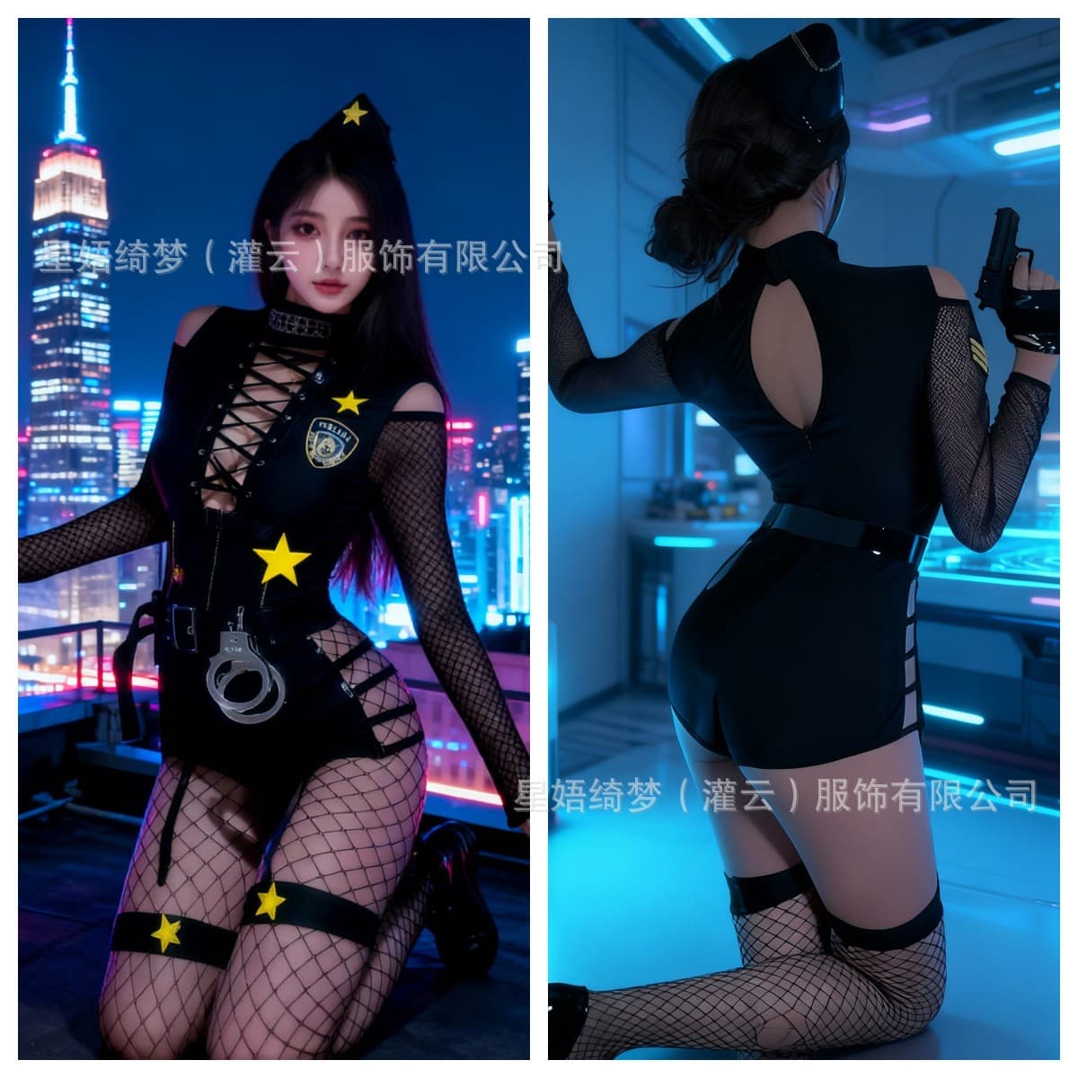 Source Direct Supply Officer Uniform Temptation Role-Play Female Spy Game Costume Foreign Trade Lingerie Police Woman Uniform