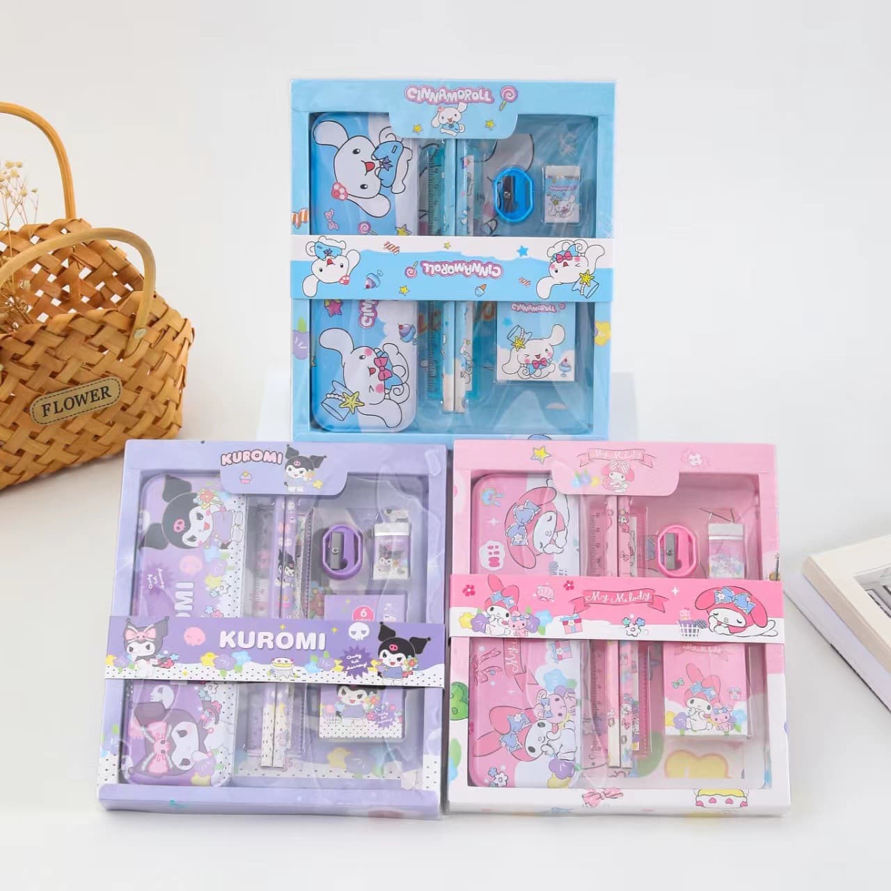 8015 Student Crayon Stationery Set Kindergarten Back-to-School Children's Day Cartoon Lolo Mi Gift Box Meile Souvenir