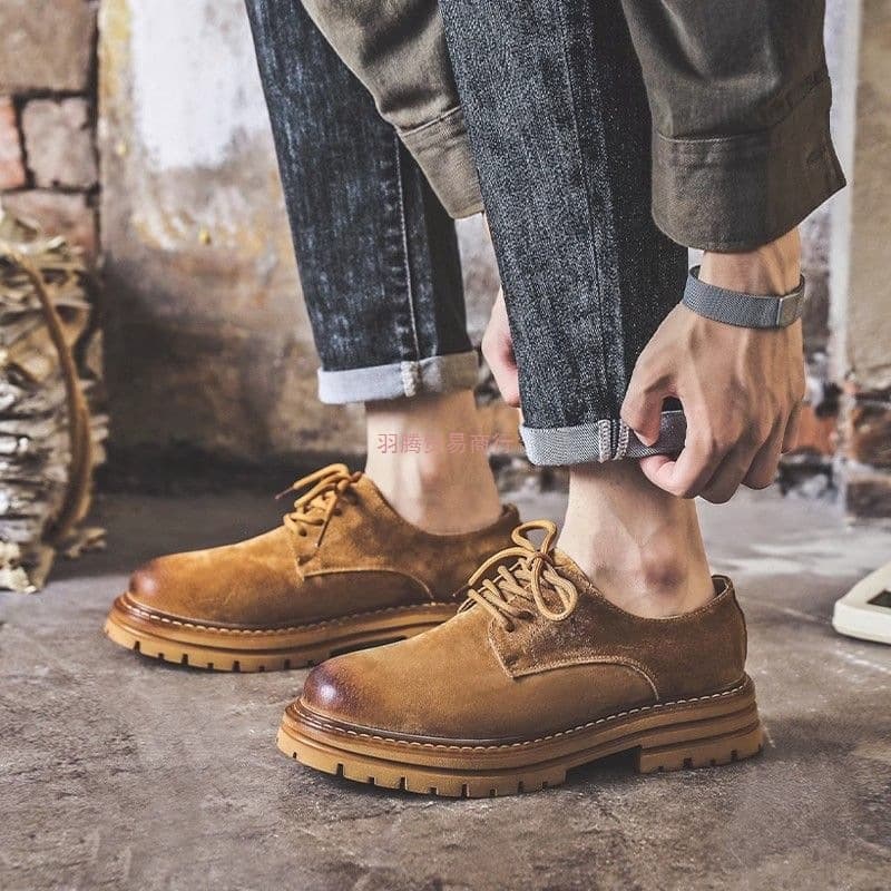 Spring and Autumn Men's Casual Shoes Low Top Martin Boots Breathable Versatile Labor Protection Retro Work Big Toe Men's Shoes 2409